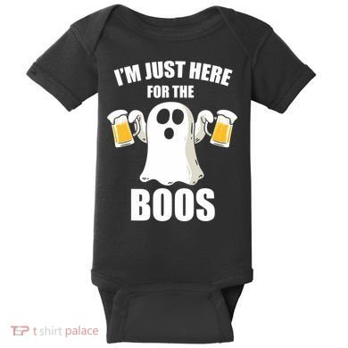 IM Just Here For The Boos Funny Halloween Cute Ghost Gift Baby Bodysuit