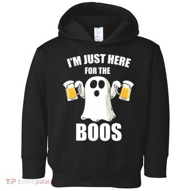 IM Just Here For The Boos Funny Halloween Cute Ghost Gift Toddler Hoodie