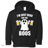 IM Just Here For The Boos Funny Halloween Cute Ghost Gift Toddler Hoodie thumb 0
