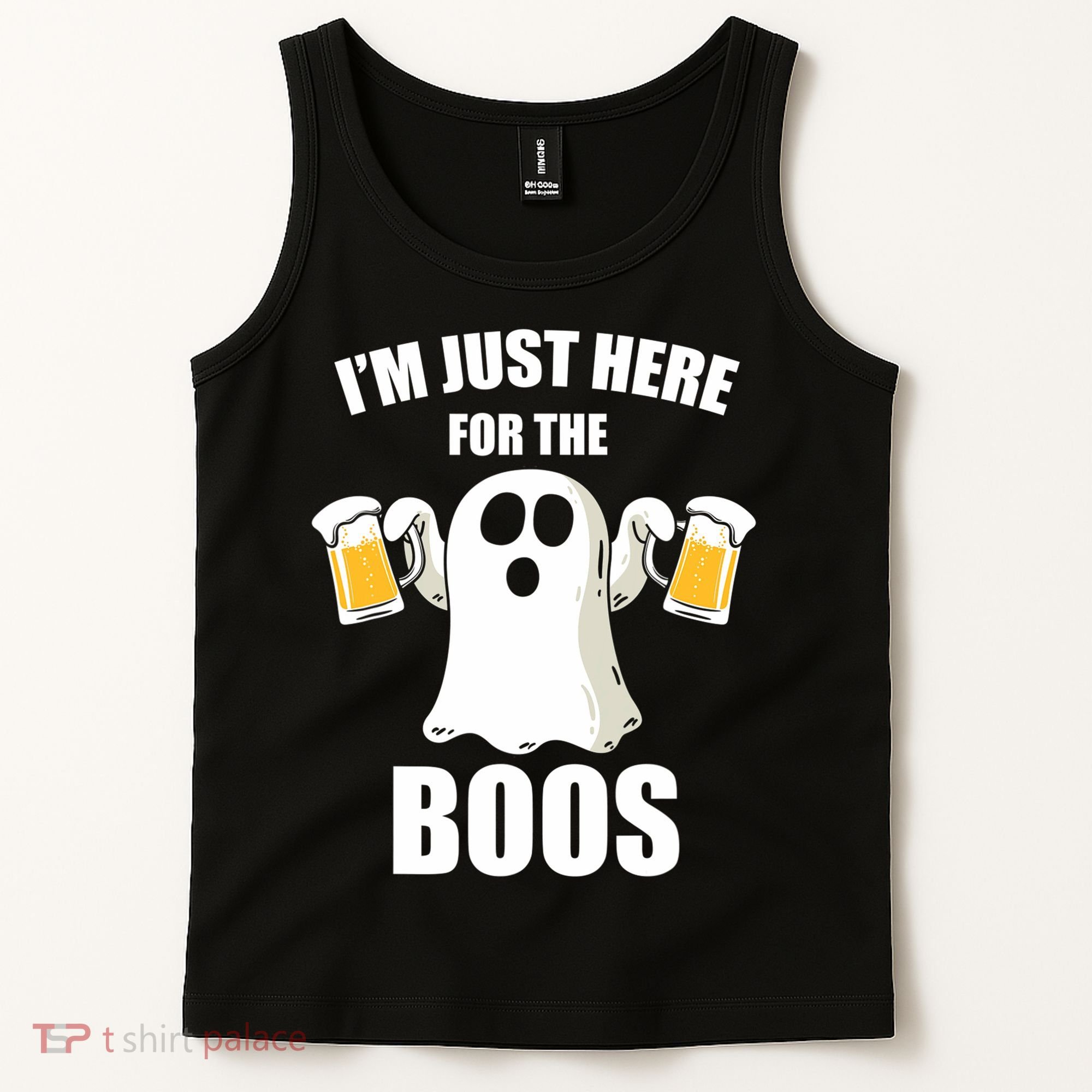 IM Just Here For The Boos Funny Halloween Cute Ghost Gift Tank Top