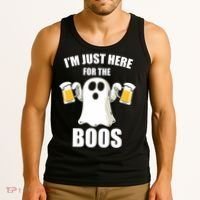 IM Just Here For The Boos Funny Halloween Cute Ghost Gift Tank Top thumb 3