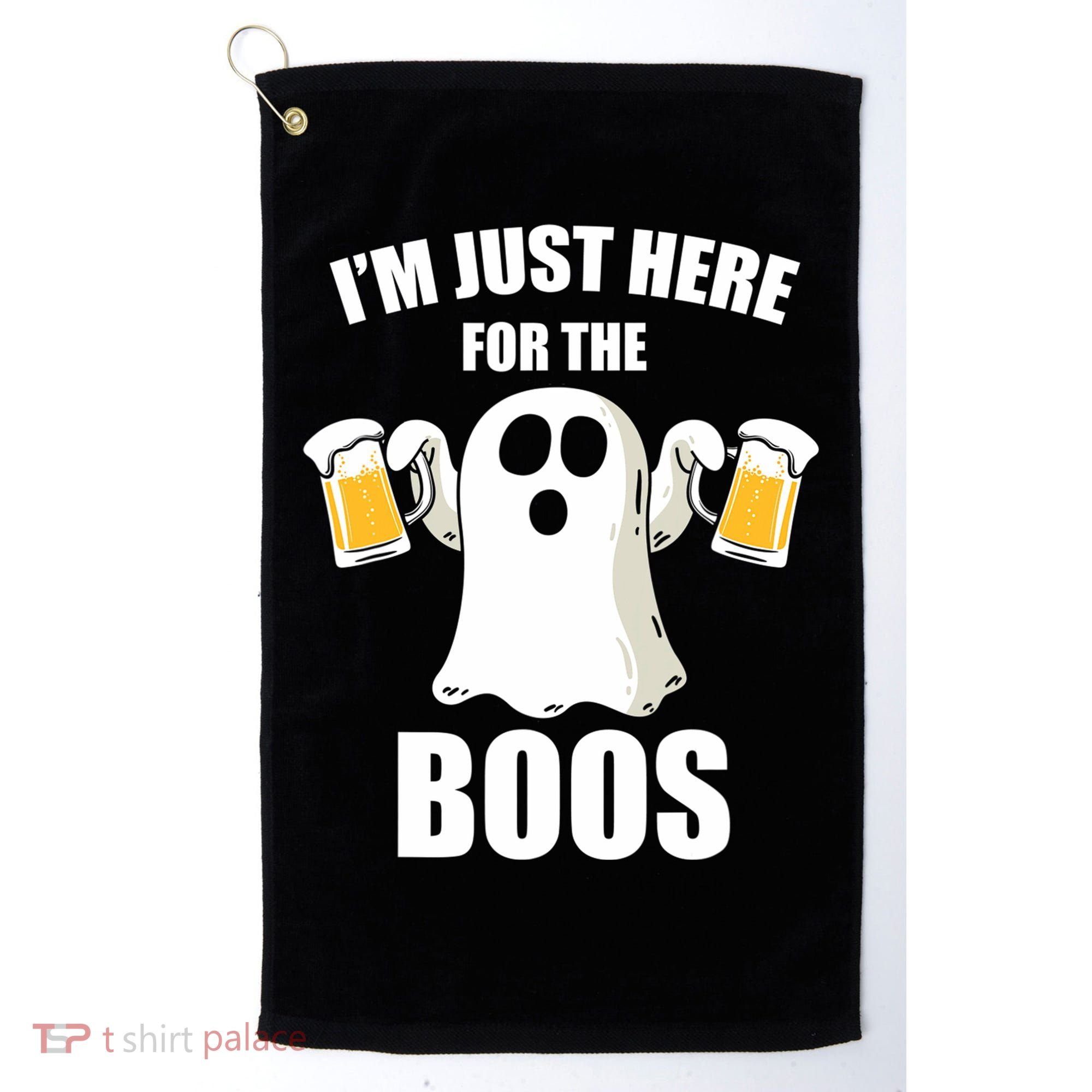 IM Just Here For The Boos Funny Halloween Cute Ghost Gift Golf Towel