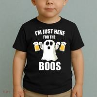 IM Just Here For The Boos Funny Halloween Cute Ghost Gift Toddler T-Shirt thumb 2