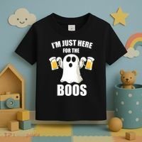 IM Just Here For The Boos Funny Halloween Cute Ghost Gift Toddler T-Shirt thumb 3