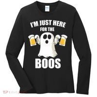 IM Just Here For The Boos Funny Halloween Cute Ghost Gift Women's Long Sleeve Shirt thumb 0