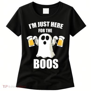 IM Just Here For The Boos Funny Halloween Cute Ghost Gift Women's T-Shirt