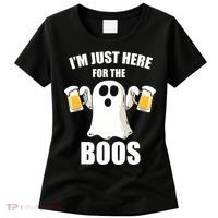 IM Just Here For The Boos Funny Halloween Cute Ghost Gift Women's T-Shirt thumb 0
