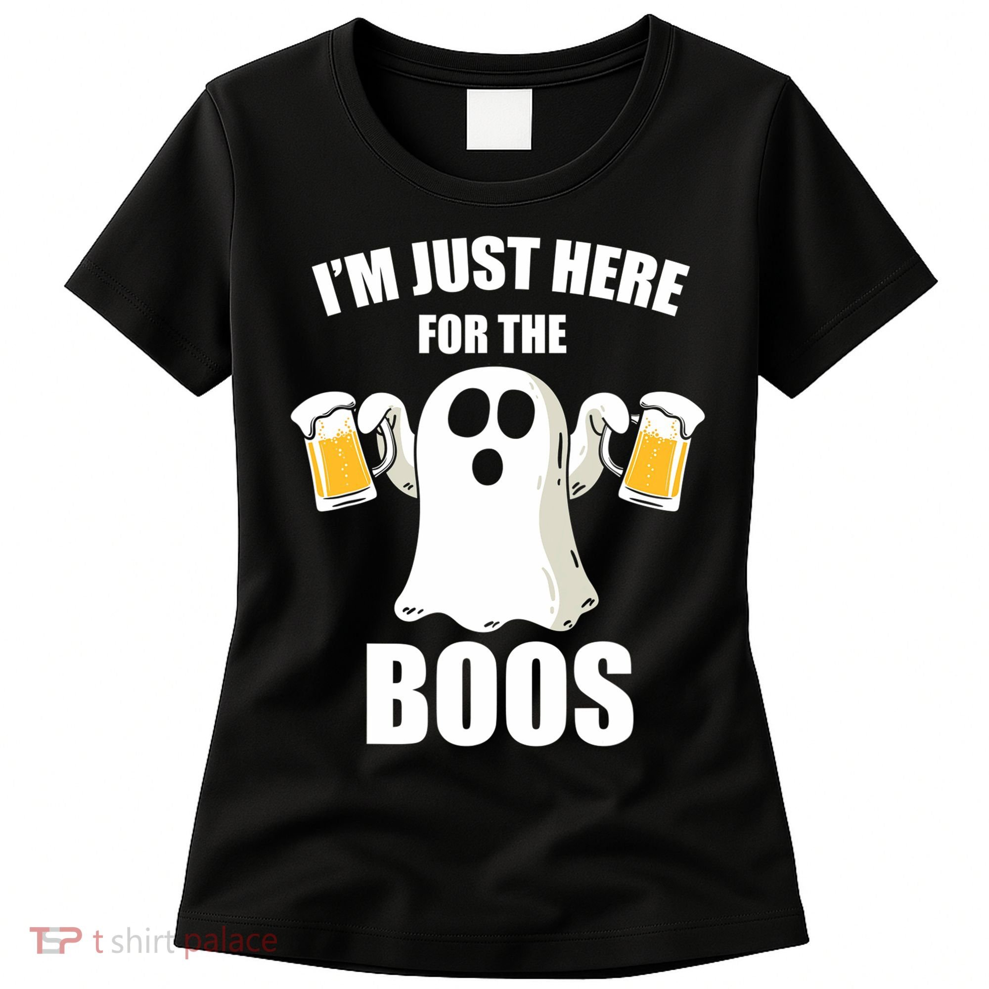 IM Just Here For The Boos Funny Halloween Cute Ghost Gift Women's T-Shirt