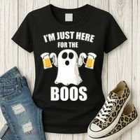 IM Just Here For The Boos Funny Halloween Cute Ghost Gift Women's T-Shirt thumb 3