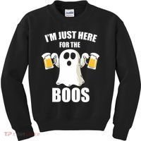 IM Just Here For The Boos Funny Halloween Cute Ghost Gift Kids Sweatshirt thumb 0