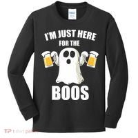IM Just Here For The Boos Funny Halloween Cute Ghost Gift Kids Long Sleeve Shirt thumb 0