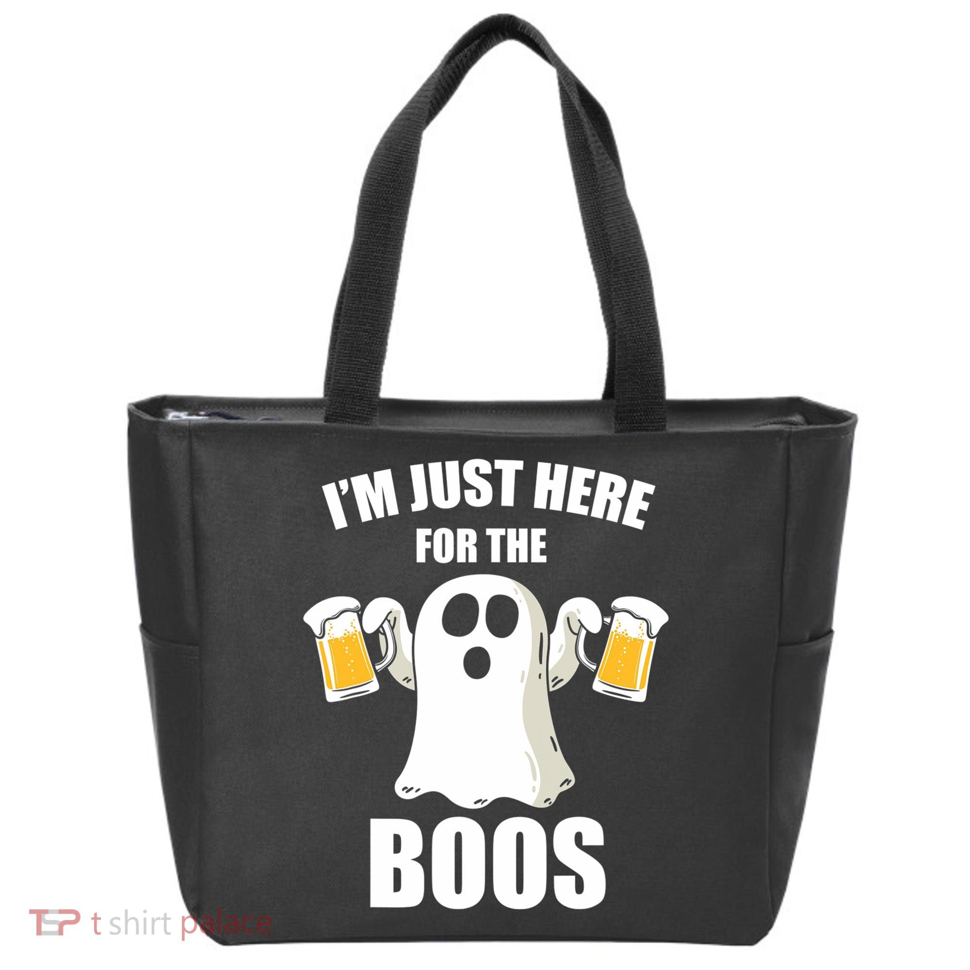 IM Just Here For The Boos Funny Halloween Cute Ghost Gift Tote Bag