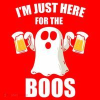 IM Just Here For The Boos Funny Halloween Cute Ghost Gift Santa Hat thumb 1