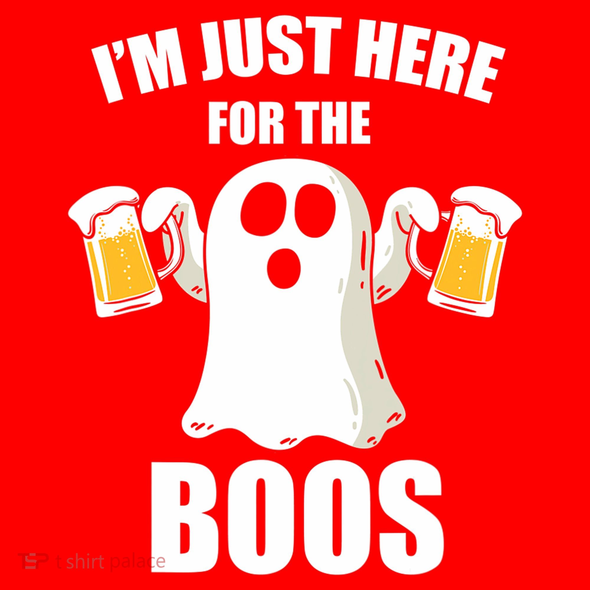 IM Just Here For The Boos Funny Halloween Cute Ghost Gift Santa Hat