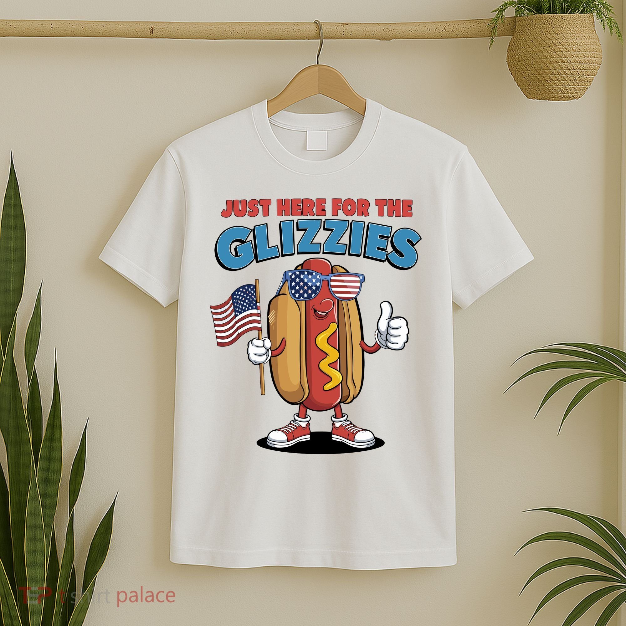 Im Just Here For The Glizzies Funny Fourth Of July Wiener T-Shirt