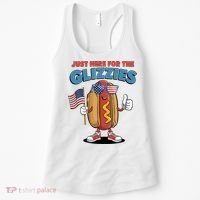 Im Just Here For The Glizzies Funny Fourth Of July Wiener Women's Tank Top thumb 0