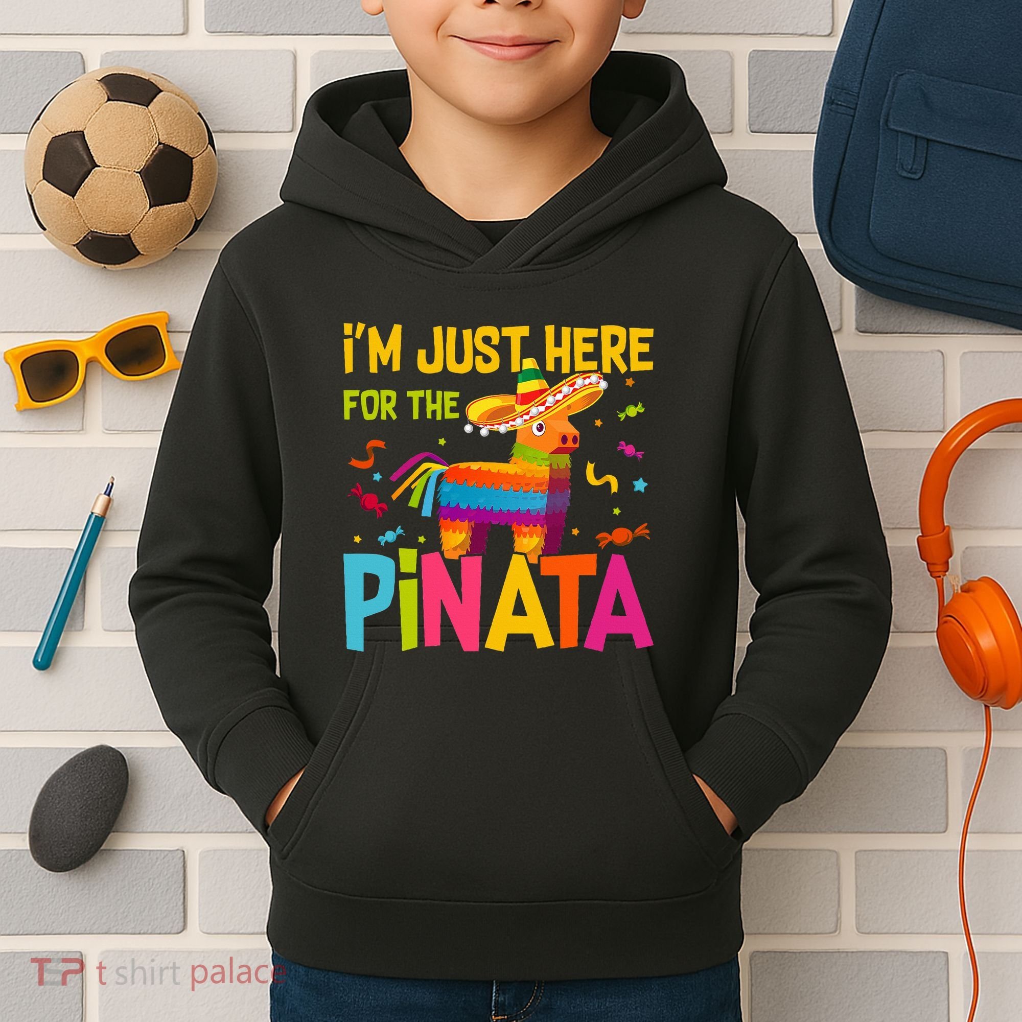 IM Just Here For The Pinata Kids Hoodie