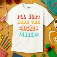 Ill Just Have The Chicken Tenders Funny Retro Quote Kids T-Shirt thumb 3