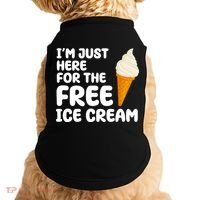 I'm Just Here For The Free Ice Cream Funny Doggie Tank thumb 0