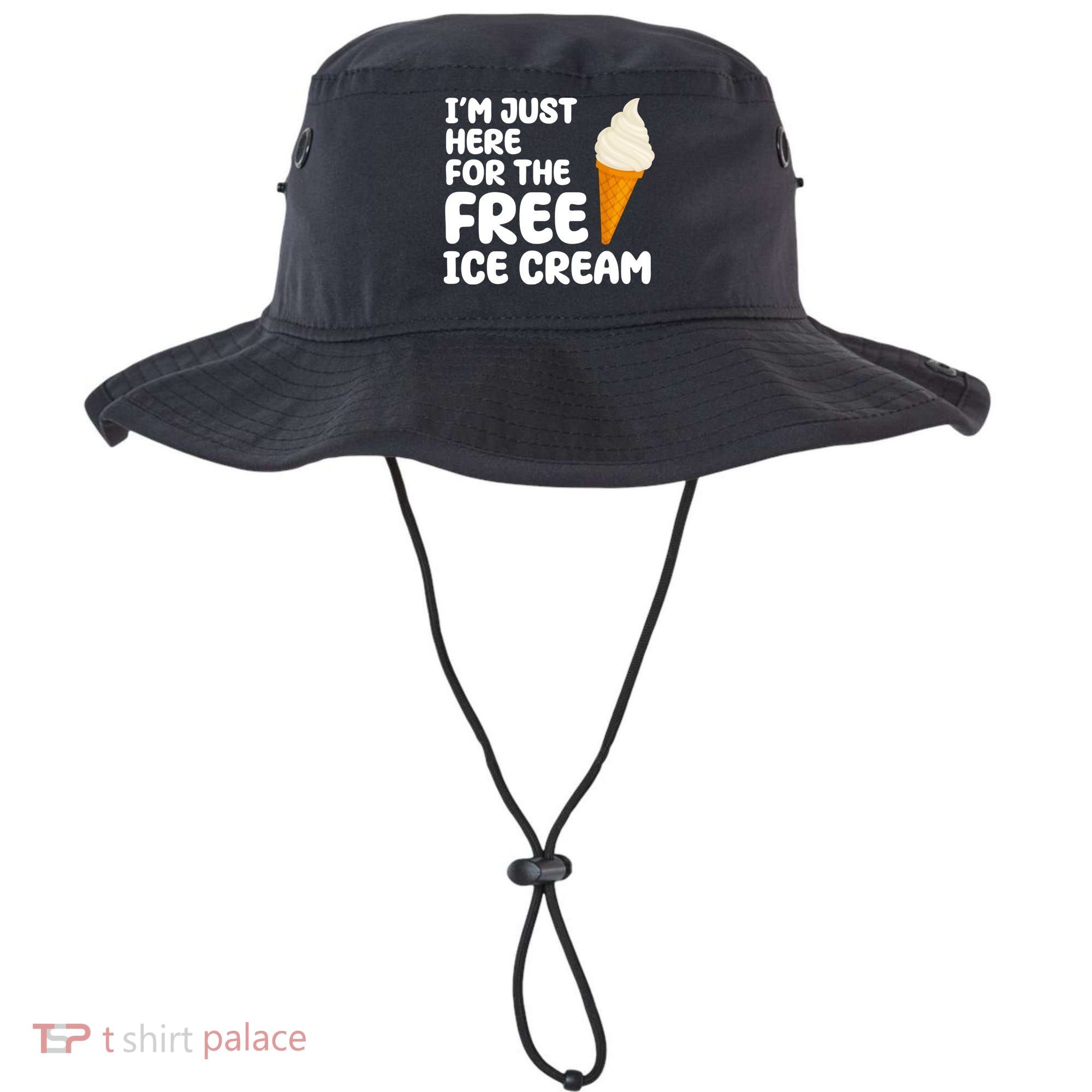 I'm Just Here For The Free Ice Cream Funny Bucket Hat