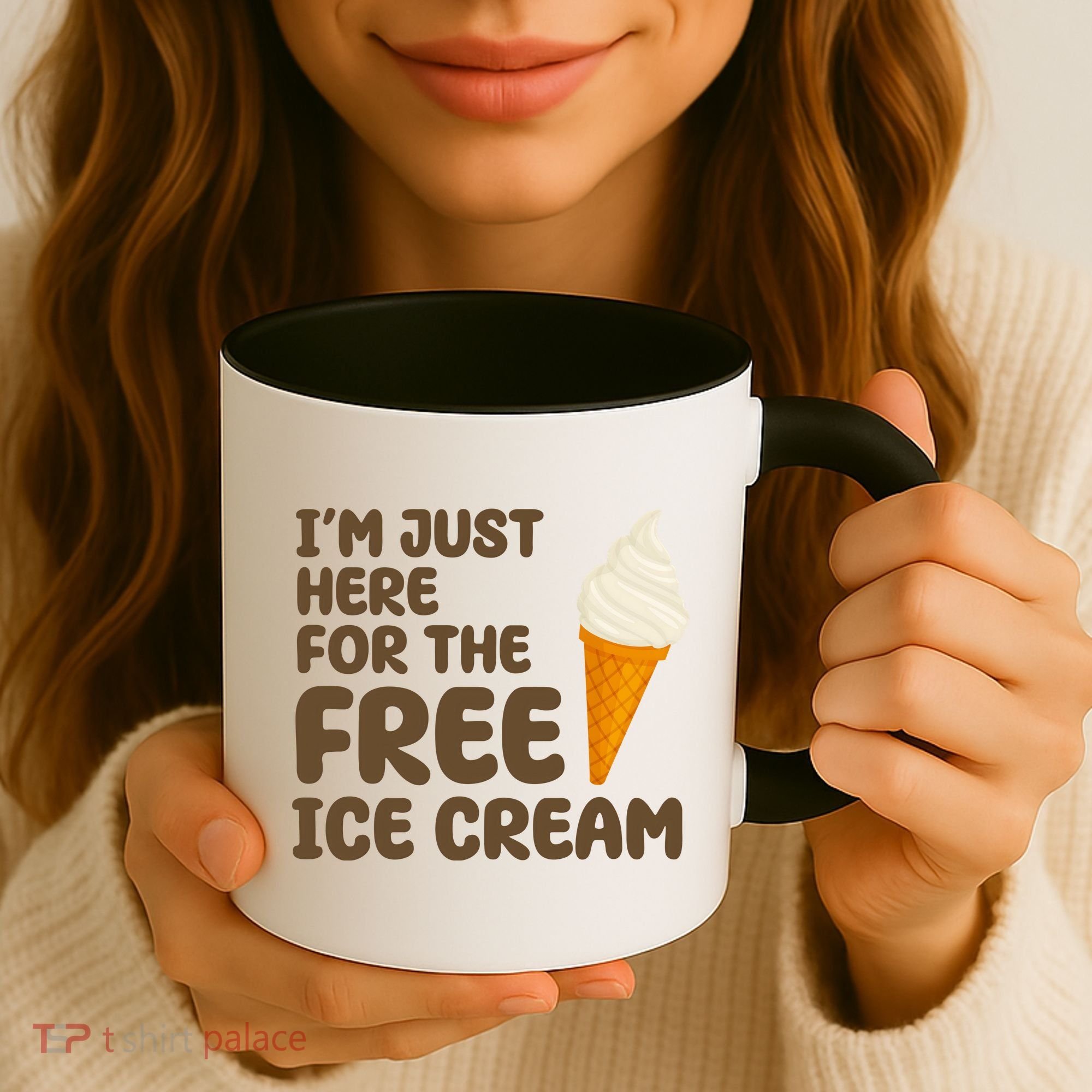 I'm Just Here For The Free Ice Cream Funny Coffee Mug