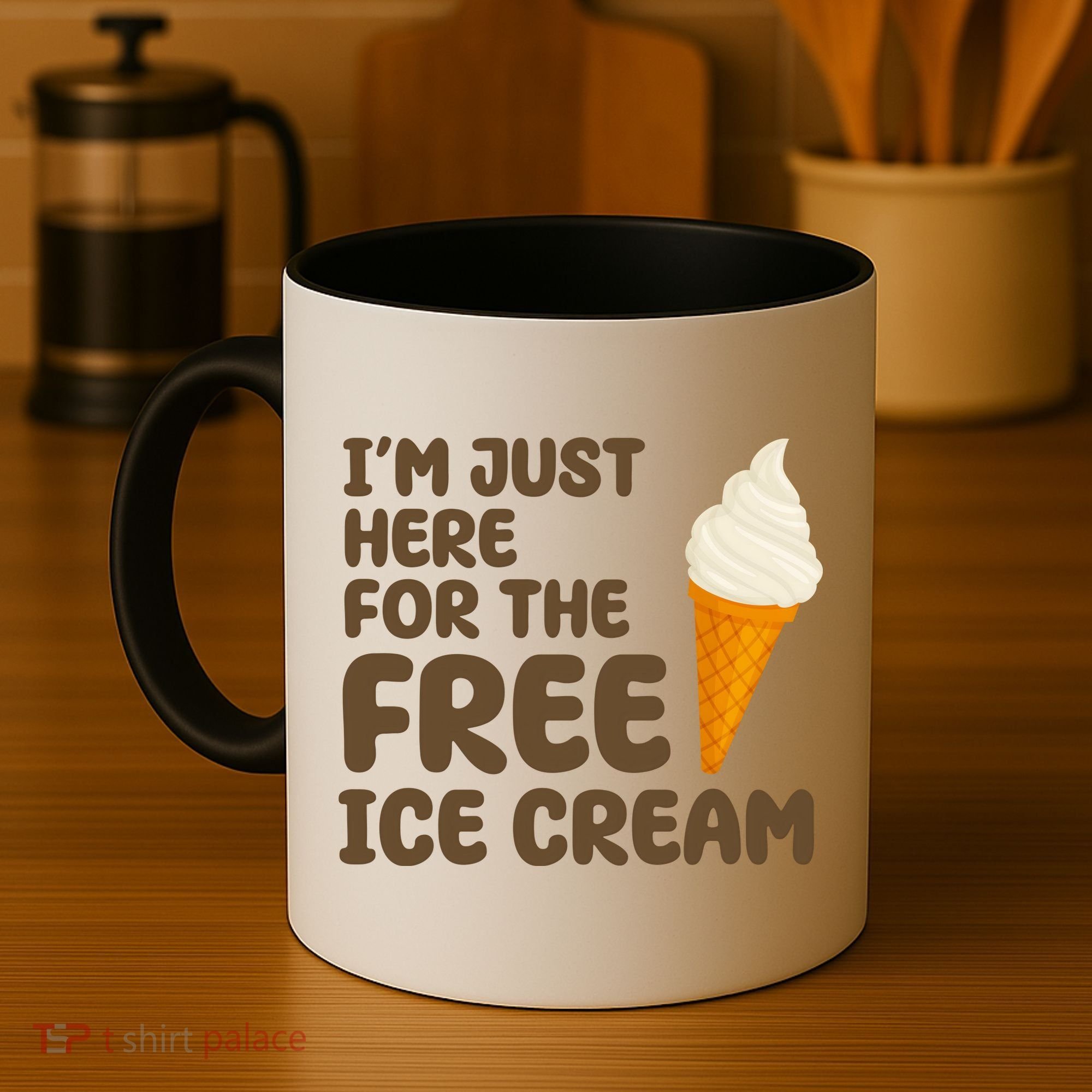 I'm Just Here For The Free Ice Cream Funny Coffee Mug