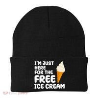 I'm Just Here For The Free Ice Cream Funny Beanie thumb 0