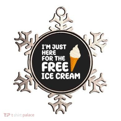 I'm Just Here For The Free Ice Cream Funny Ornament