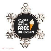 I'm Just Here For The Free Ice Cream Funny Ornament thumb 0
