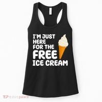 I'm Just Here For The Free Ice Cream Funny Women's Tank Top thumb 0