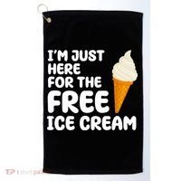 I'm Just Here For The Free Ice Cream Funny Golf Towel thumb 0