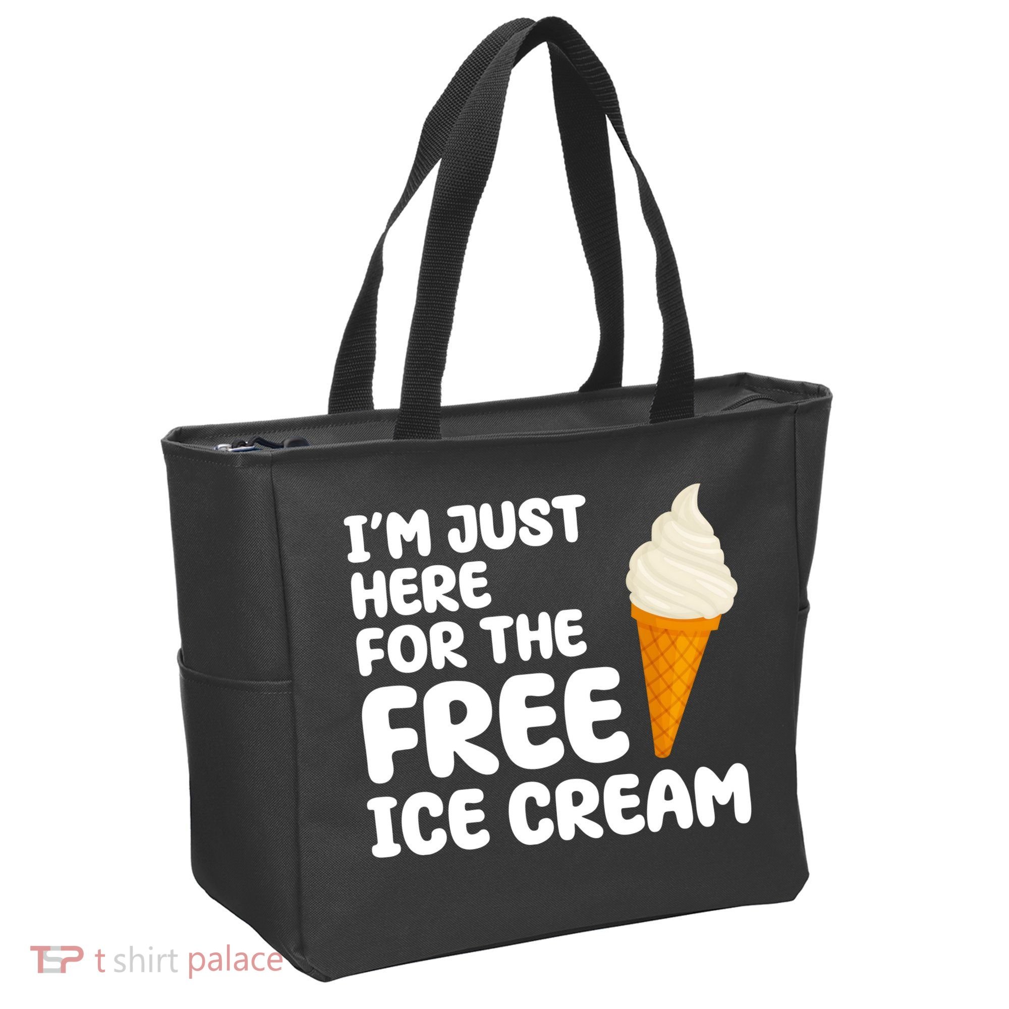 I'm Just Here For The Free Ice Cream Funny Tote Bag