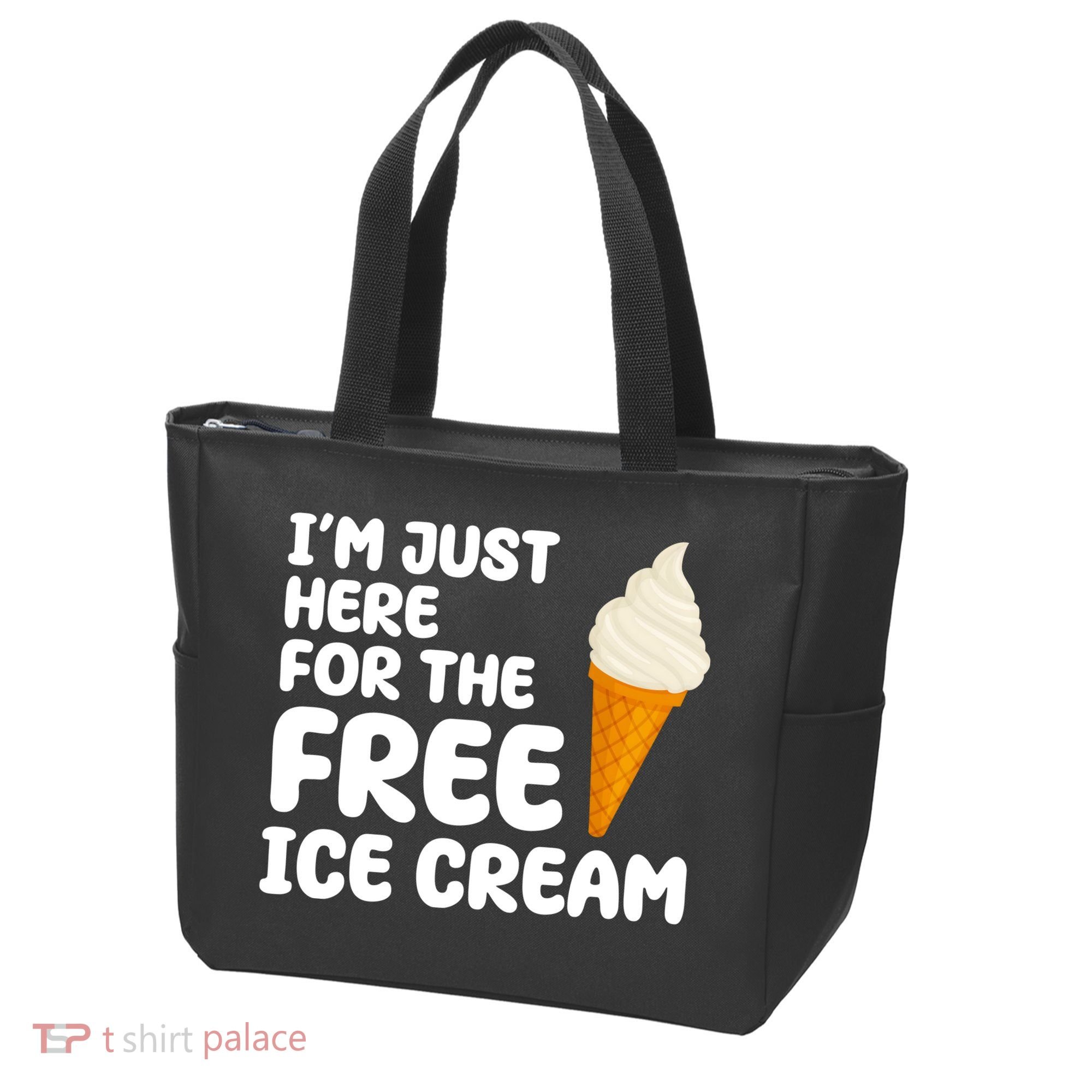 I'm Just Here For The Free Ice Cream Funny Tote Bag