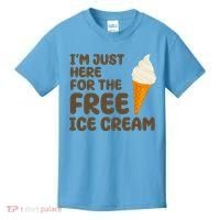 I'm Just Here For The Free Ice Cream Funny Kids T-Shirt thumb 0