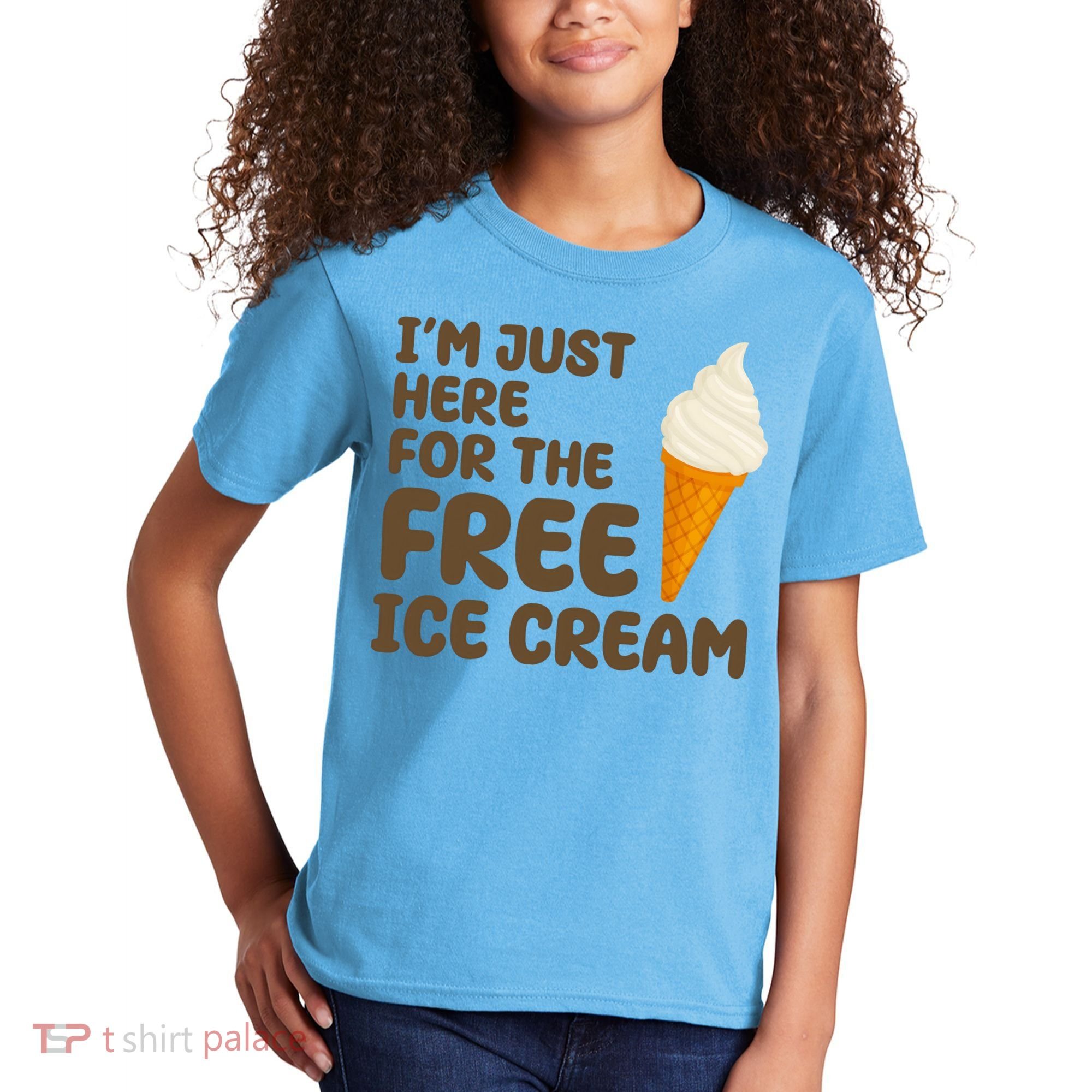 I'm Just Here For The Free Ice Cream Funny Kids T-Shirt