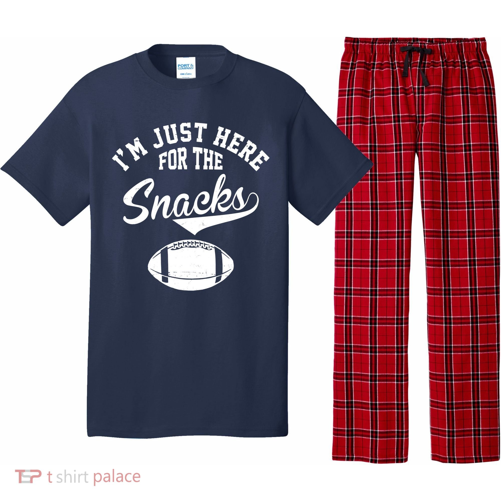 I'm Just Here For The Snacks Funny Football Pajama Set