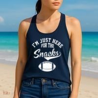 I'm Just Here For The Snacks Funny Football Women's Tank Top thumb 2