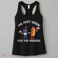 Im Just Here For The Weiners Hot Dogs 4th Of July Women's Tank Top thumb 3