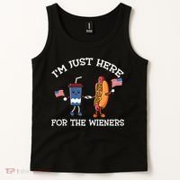 Im Just Here For The Weiners Hot Dogs 4th Of July Tank Top thumb 2