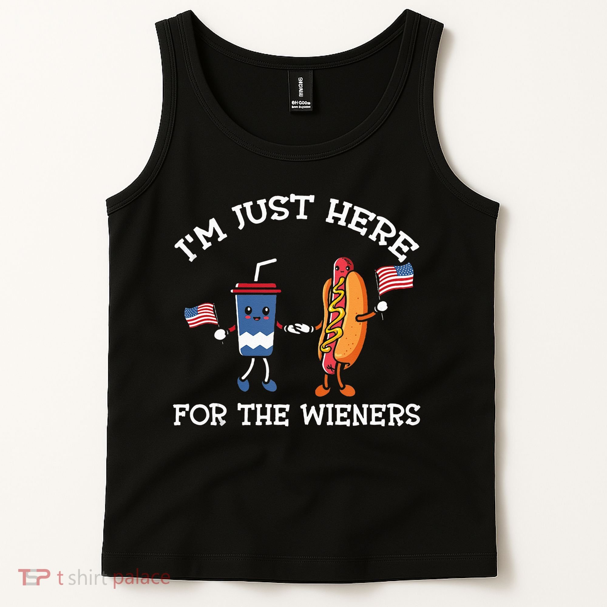 Im Just Here For The Weiners Hot Dogs 4th Of July Tank Top