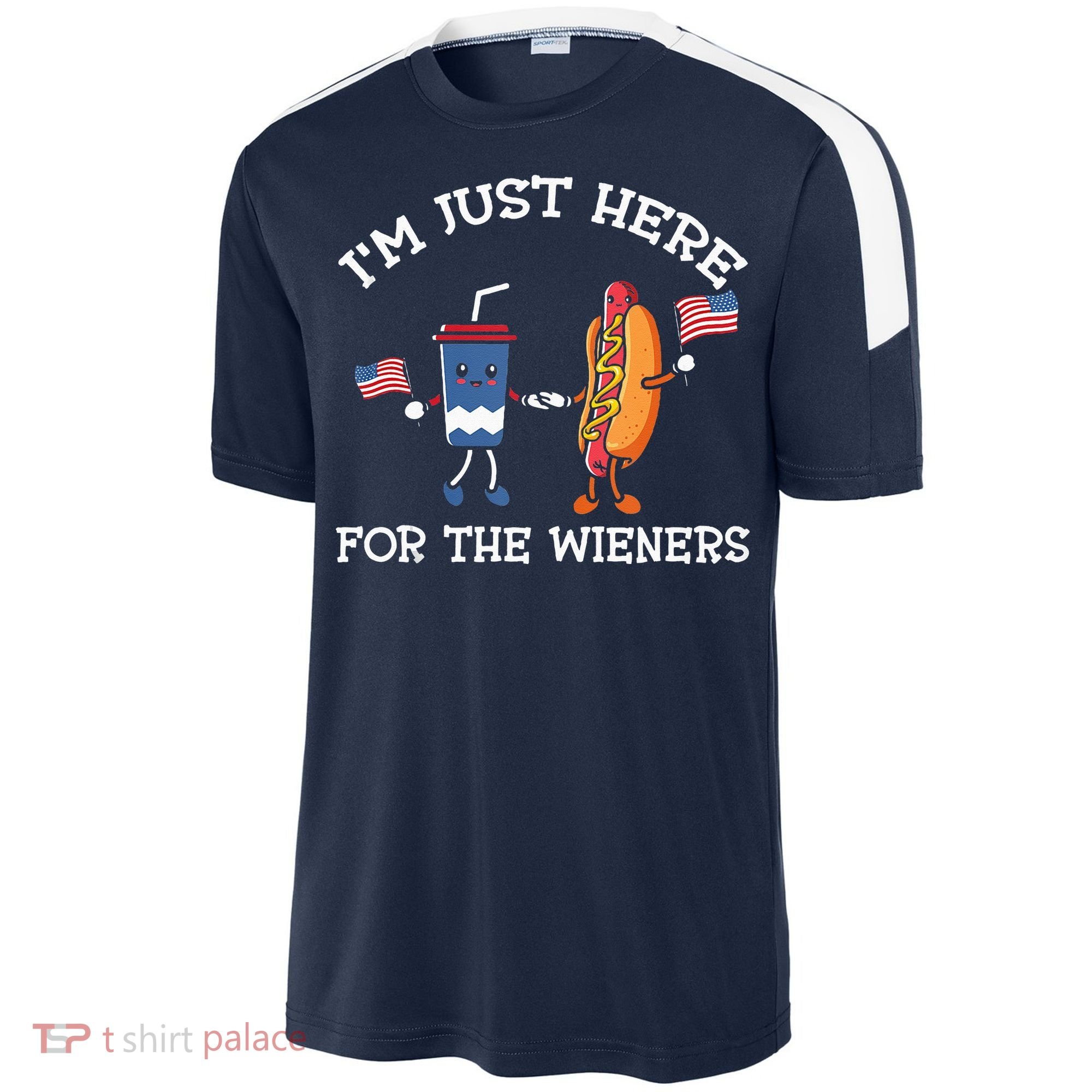 Im Just Here For The Weiners Hot Dogs 4th Of July Sport-Tek Competitor United Soccer Jersey