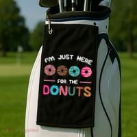 I'm Just Here For The Donuts Doughnut Dough Sweet Dessert Gift Golf Towel thumb 2