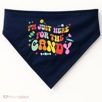 I'm Just Here For The Candy Halloween Cute Lollipop Sweets USA-Made Doggie Bandana thumb 0