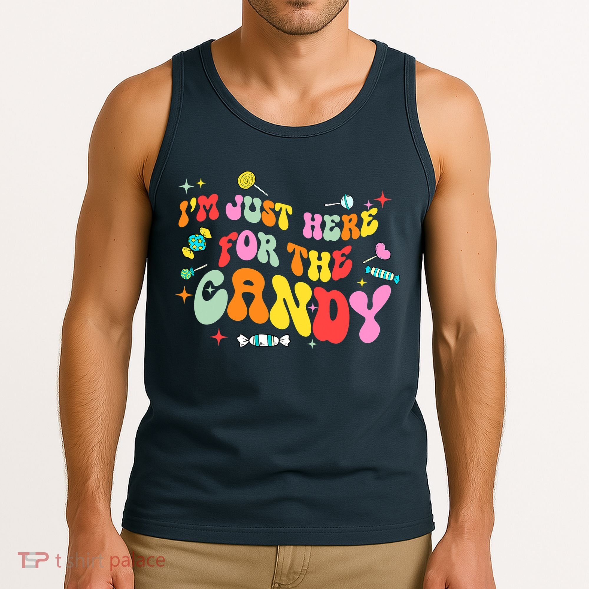I'm Just Here For The Candy Halloween Cute Lollipop Sweets Tank Top