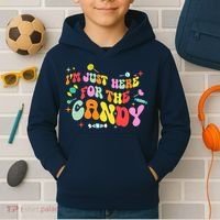 I'm Just Here For The Candy Halloween Cute Lollipop Sweets Kids Hoodie thumb 2