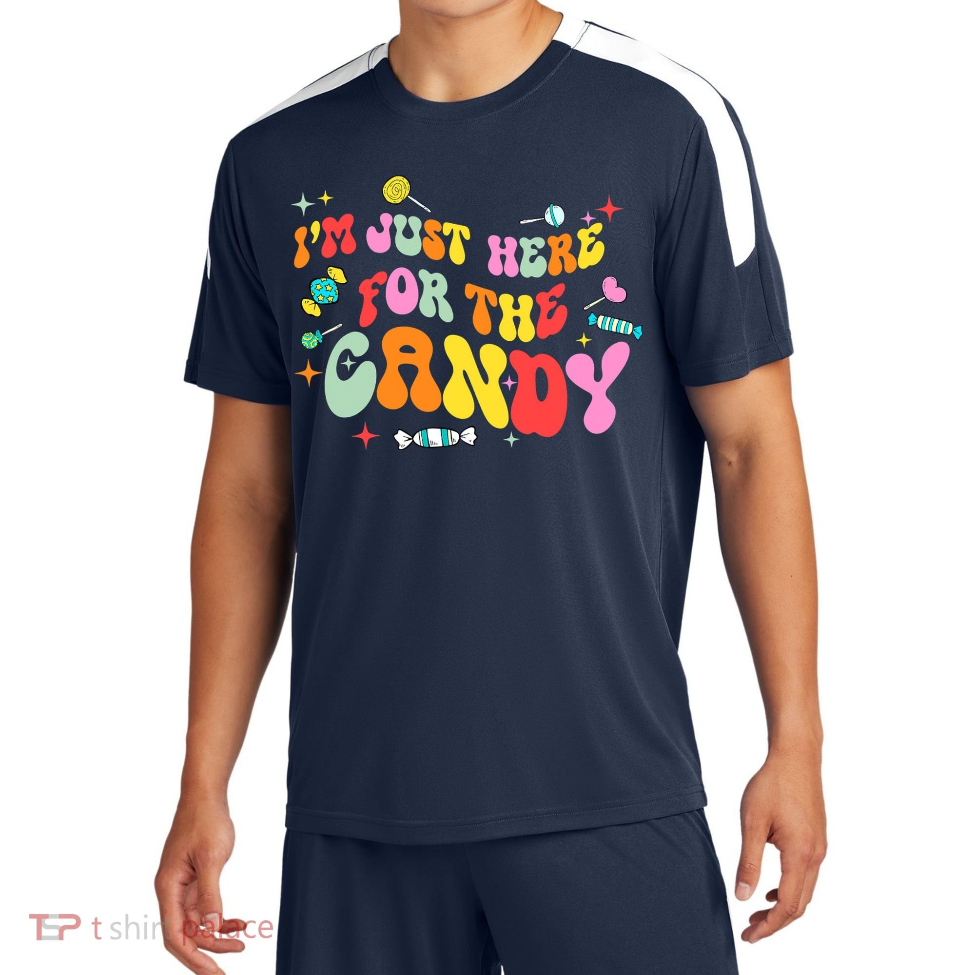 I'm Just Here For The Candy Halloween Cute Lollipop Sweets Sport-Tek Competitor United Soccer Jersey