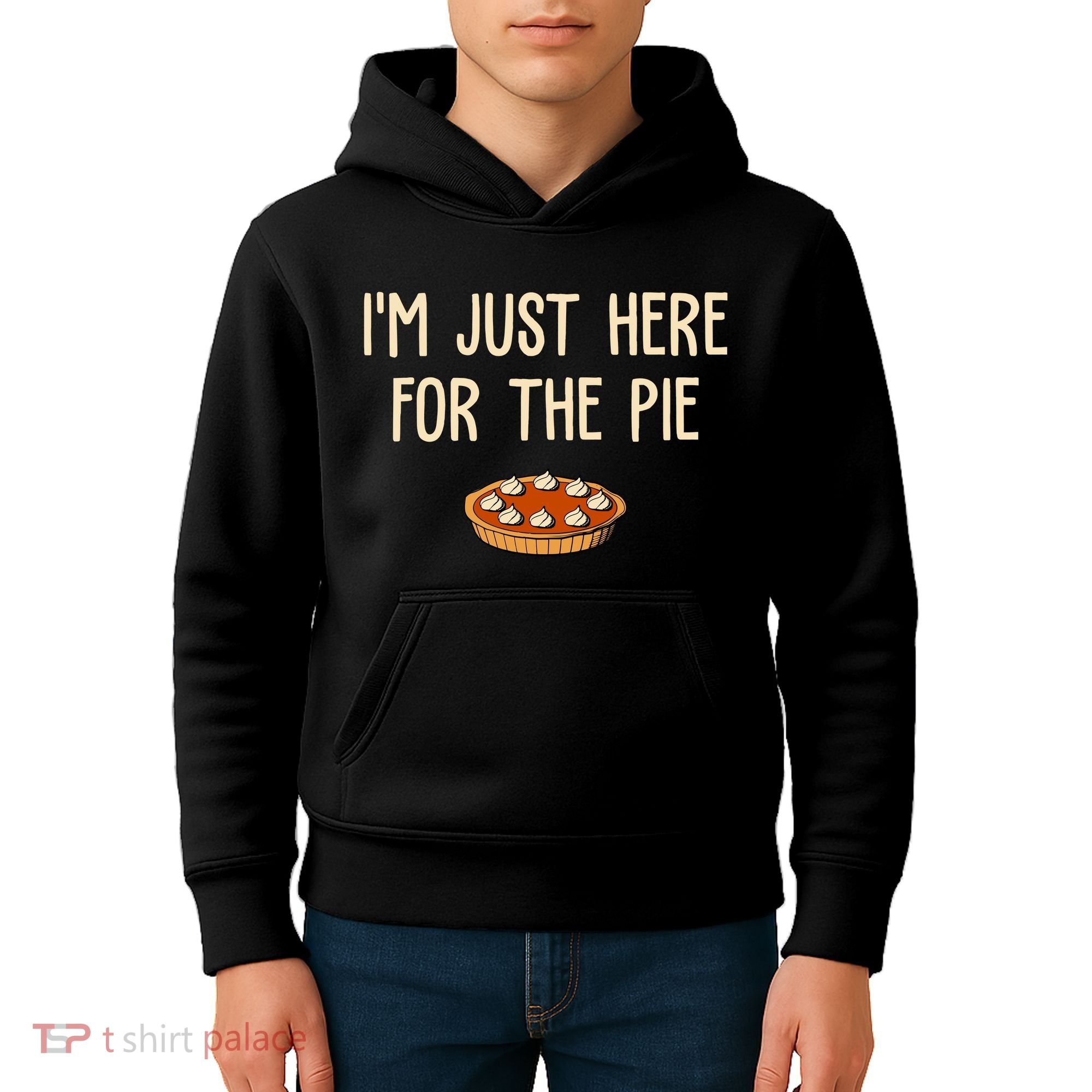 Im Just Here For The Pie Funny Holiday Kids Hoodie