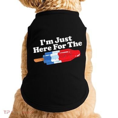 Im Just Here For The Popsicle Funny Bomb Retro 80s Pop Gift Doggie Tank
