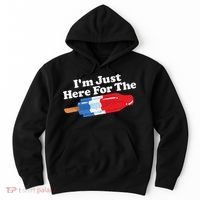 Im Just Here For The Popsicle Funny Bomb Retro 80s Pop Gift Hoodie thumb 0