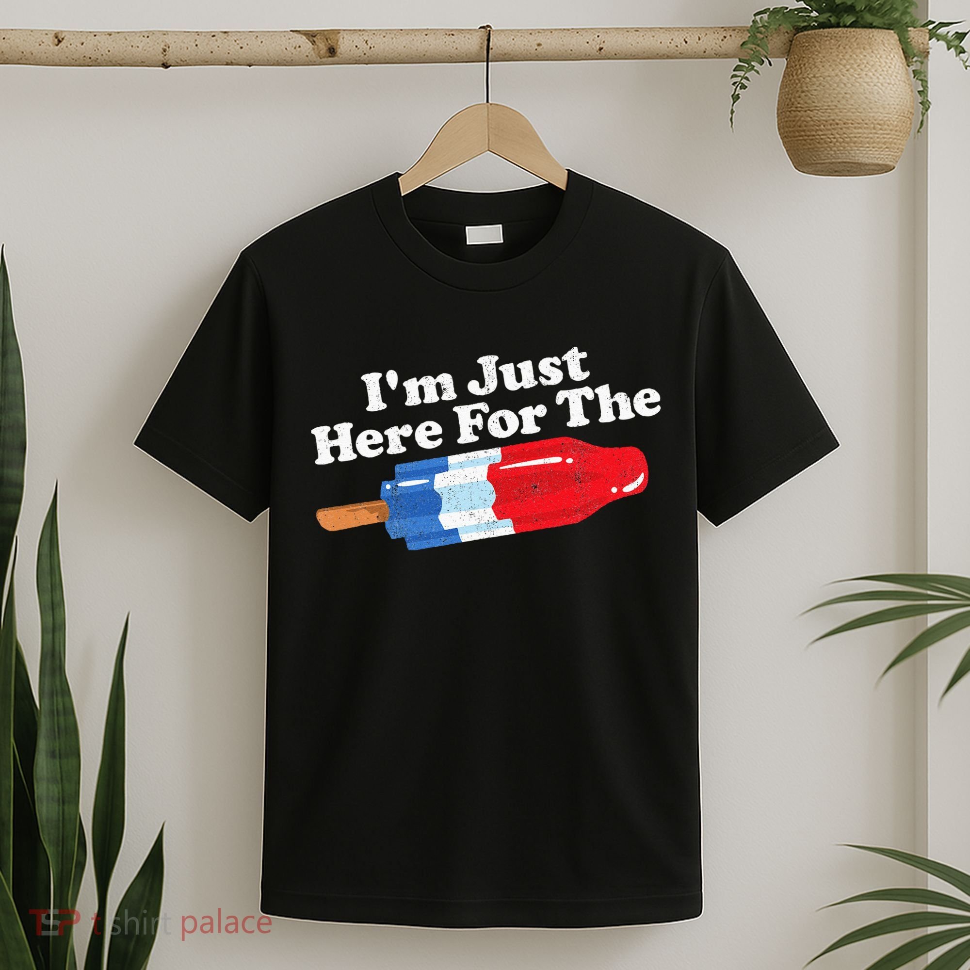 Im Just Here For The Popsicle Funny Bomb Retro 80s Pop Gift T-Shirt